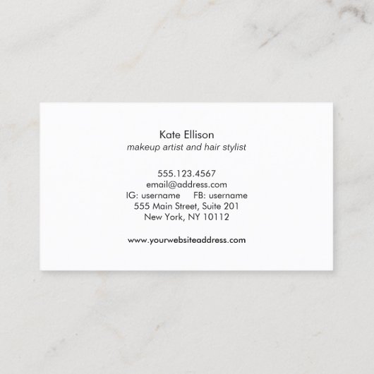 ピンクブラックとホワイトストライプの美しい 名刺 (裏面)