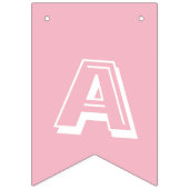 ピンクブラックとホワイトハッピーバースデー バンティングフラッグ (第3の旗)