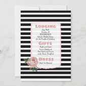 ピンクブラックとホワイトバードケージの結婚式招待状 招待状 (裏面)