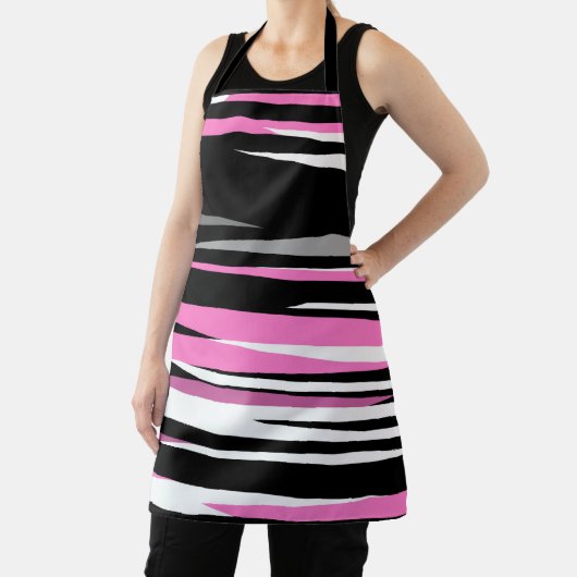 ピンクブラックとホワイト抽象芸術 エプロン (インサイチュ)