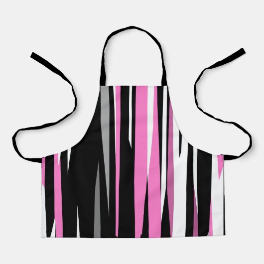 ピンクブラックとホワイト抽象芸術 エプロン (正面)