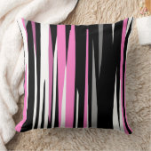 ピンクブラックとホワイト抽象芸術 クッション (ブランケット)