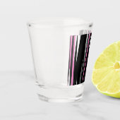 ピンクブラックとホワイト抽象芸術 ショットグラス (左)