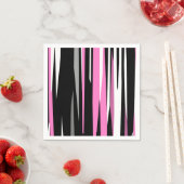 ピンクブラックとホワイト抽象芸術 スタンダードカクテルナプキン (インサイチュ)