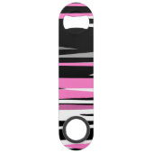 ピンクブラックとホワイト抽象芸術 スピード栓抜き (裏面)