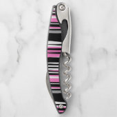 ピンクブラックとホワイト抽象芸術 ソムリエナイフ (裏面)
