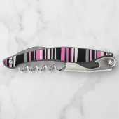 ピンクブラックとホワイト抽象芸術 ソムリエナイフ (裏面)