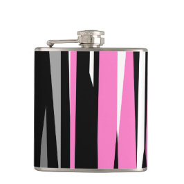 ピンクブラックとホワイト抽象芸術 フラスク