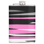 ピンクブラックとホワイト抽象芸術 フラスク (正面)
