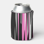 ピンクブラックとホワイト抽象芸術 缶クーラー (缶正面)
