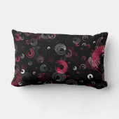 ピンクブラックとホワイト抽象芸術v ランバークッション (裏面)