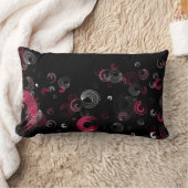 ピンクブラックとホワイト抽象芸術v ランバークッション (ブランケット)