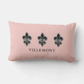 ピンクブラックとホワイト（紋章の）フラ・ダ・リ ランバークッション (裏面)