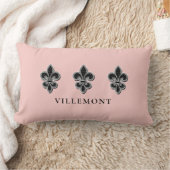 ピンクブラックとホワイト（紋章の）フラ・ダ・リ ランバークッション (ブランケット)