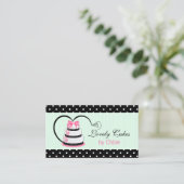 ピンクブラックとミントのケーキベーカリー 名刺 (スタンド正面)