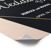 ピンクブラックと金ゴールドジオメト結婚リック ポスター (角)