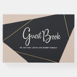 ピンクブラックと金ゴールド幾何学的 ゲストブック