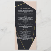 ピンクブラックと金ゴールド幾何学的 プログラム (裏面)