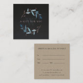 ピンクブラックの茎葉イニシャルリースギフト券 スクエア名刺 (正面/裏面)