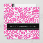 ピンクブラックの誓結婚いの更新招待状 招待状 (正面/裏面)