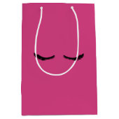 ピンクブラックまつげグラム誕生日 ミディアムペーパーバッグ (正面)