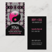 ピンクブラックインヤンヨガバランス名刺 名刺 (正面/裏面)