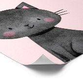 ピンクブラックガールブハロウィーン誕生日へようこそ ポスター (角)