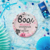 ピンクブラックガールブハロウィーン誕生日 ペーパープレート (パーティー)