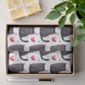 ピンクブラックキャッツハート誕生日 薄葉紙 (ギフト)