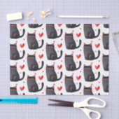 ピンクブラックキャッツハート誕生日 薄葉紙 (クラフト)