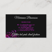 ピンクブラックキルト裁縫機械縫い合わせ仕立て 名刺 (裏面)