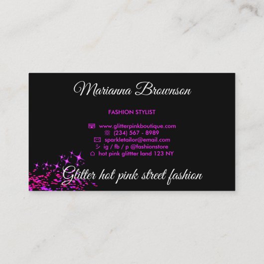 ピンクブラックキルト裁縫機械縫い合わせ仕立て 名刺 (裏面)