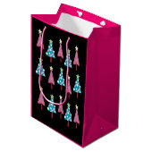 ピンクブラッククリスマスツリー抱き枕 ミディアムペーパーバッグ (正面アングル)