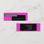 ピンクブラックグレーホワイト写真撮影名刺 スキニー名刺 (正面/裏面)