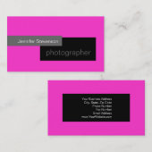 ピンクブラックグレーホワイト写真撮影名刺 名刺 (正面/裏面)