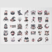 ピンクブラックコケットハロウィーン画像アートクラフツ 薄葉紙 (正面)