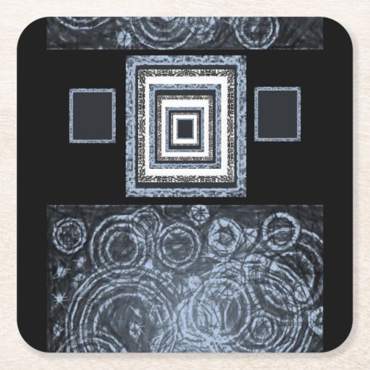 ピンクブラックコースター スクエアペーパーコースター (正面)