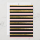 ピンクブラックゴールドストライプフォイル18誕生日 招待状 (裏面)