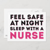 ピンクブラックサシーナースユーモア ポストカード (正面/裏面)