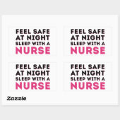 ピンクブラックサシーナースユーモア 長方形シール (シート)