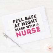 ピンクブラックサシーナースユーモア 長方形シール (封筒)