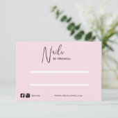 ピンクブラックシック押し付けオン爪、 ネイルディスプレイカード サンキューカード (スタンド正面)