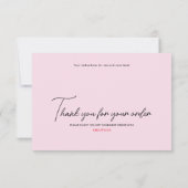 ピンクブラックシック押し付けオン爪、 ネイルディスプレイカード サンキューカード (裏面)