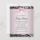 ピンクブラックシューズピンクゼブラベビーシャワー 招待状 (裏面)