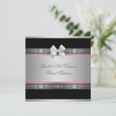 ピンクブラックシルバーエレガントSweet sixteen 招待状 (スタンド正面)