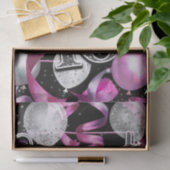 ピンクブラックシルバーグリッタースウィート16バースデーパーティー 薄葉紙 (ギフト)