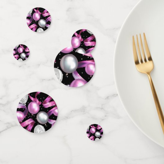 ピンクブラックシルバーグリッター誕生日パーティー コンフェッティ (グループ)