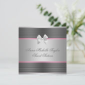 ピンクブラックシルバースウィート16誕生日パーティー 招待状 (スタンド正面)