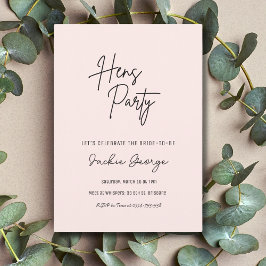 ピンクブラックシンプルパーティの招待状 招待状