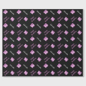 ピンクブラックスイート16ラッピパーソナライズされたング紙 ラッピングペーパー (フラット)